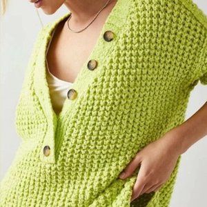 Free People Whistle thermal henley sweater top